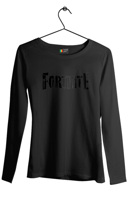 Жіночий лонгслів з принтом "Fortnite Logo". Fortnite, logo, гра, дитяча, ігра. CustomPrint.market