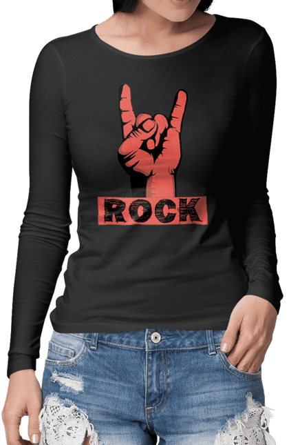 Жіночий лонгслів з принтом "Рок". Метал, рамштайн, рок, хард рок, хеви метал. futbolka.stylus.ua