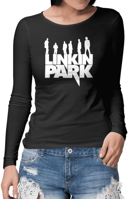 Жіночий лонгслів з принтом "Лінкін Парк". Linkin park, lp, альтернативний метал, лінкін парк, музика, ню метал, постер, реп метал, рок, рок група, честер беннингтон. futbolka.stylus.ua