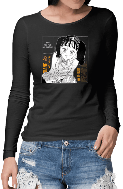 Women's longsleeve with prints Seven Deadly Sins Diane. Adventures, anime, comedy, diana, diane, fantasy, manga, seven deadly sins. 2070702