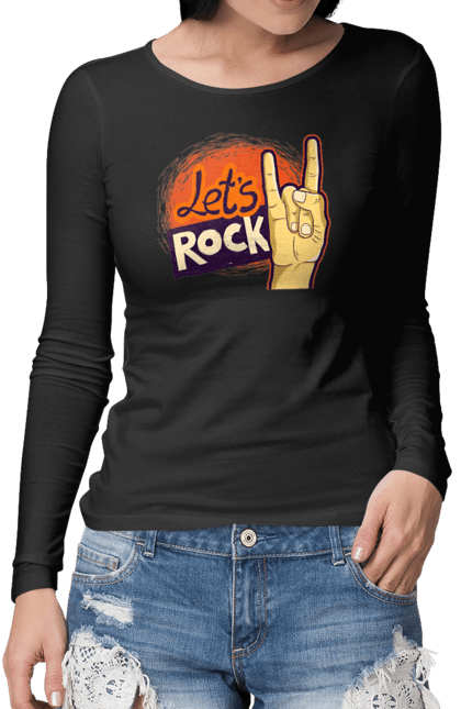 Жіночий лонгслів з принтом "Рок". Метал, рамштайн, рок, хард рок, хеви метал. futbolka.stylus.ua
