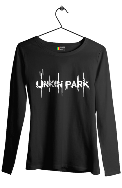 Жіночий лонгслів з принтом "Лінкін Парк". Linkin park, lp, альтернативний метал, лінкін парк, музика, ню метал, постер, реп метал, рок, рок група, честер беннингтон. CustomPrint.market