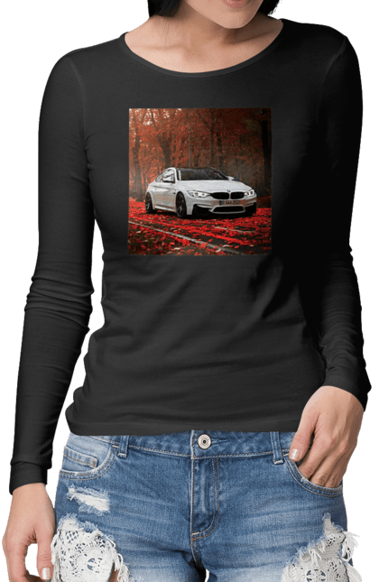 Жіночий лонгслів з принтом "Для любитилей BMW". Bmw, бмв, красота, машина bmw, футболка с bmw. CustomPrint.market