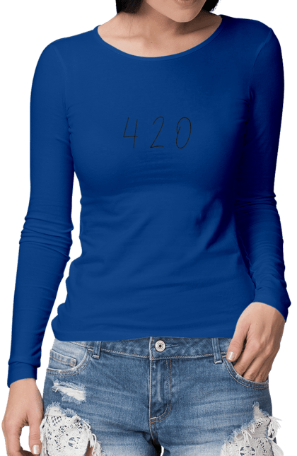 Жіночий лонгслів з принтом "420". Бестселлер, боб марлі, косяк, растаман, топ. futbolka.stylus.ua