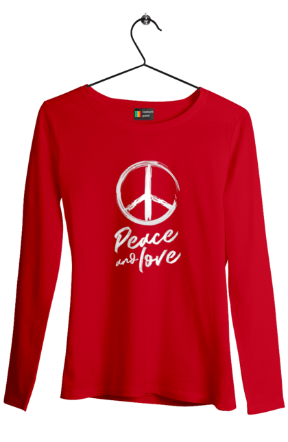 Жіночий лонгслів з принтом "Пацифік. Мир і любов". Братство, дружба, знак, любов, мир, народ, пацифік, символ, ситмвол світу, співробітництво. KRUTO.  Магазин популярних футболок