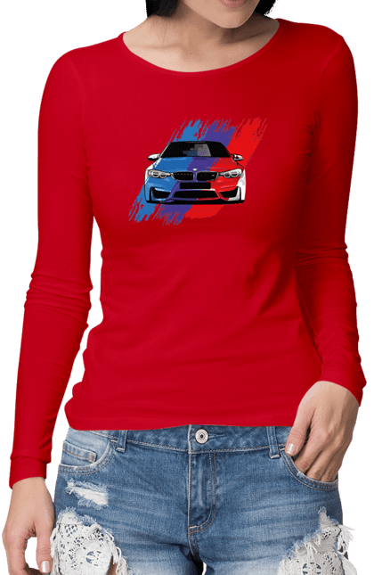 Жіночий лонгслів з принтом "BMW". Bmw, авто, бмв, бмв фан, фанклуб. PrintMarket - інтернет-магазин одягу та аксесуарів з принтами плюс конструктор принтів - створи свій унікальний дизайн