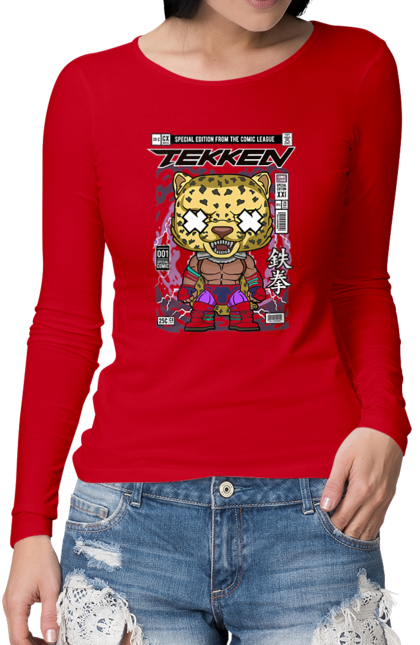 Жіночий лонгслів з принтом "Tekken King Caped". Capcom, nintendo, tekken, боротися, вуличний боєць, японія. Funkotee