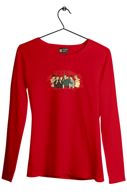 Жіночий лонгслів з принтом "Bts". Bts, бтс, група, музика, музикант. CustomPrint.market