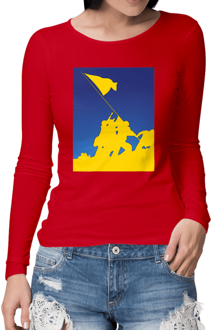 Жіночий лонгслів з принтом "Патріот". Патриот, патриотизм, победа, свобода, украина. aslan