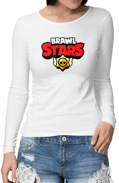 Жіночий лонгслів з принтом "Brawl Stars". Supercell, бравл старс, гра, діти. futbolka.stylus.ua