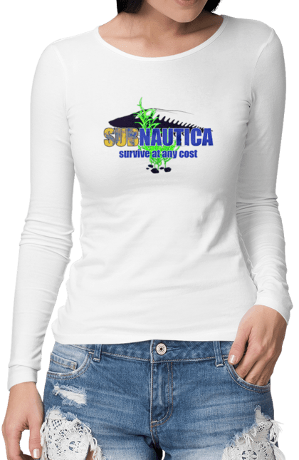 Жіночий лонгслів з принтом "Subnautica 2". Subnautica, игри, компютерні, субнатика. PrintMarket - інтернет-магазин одягу та аксесуарів з принтами плюс конструктор принтів - створи свій унікальний дизайн