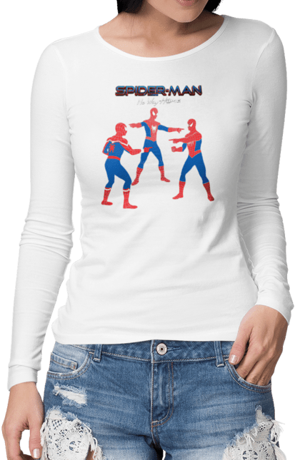 Жіночий лонгслів з принтом "Людина павук". Комікс, людина павук, марвел, спайдермен, супергерой. CustomPrint.market