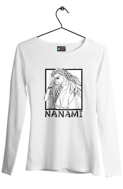 Жіночий лонгслів з принтом "Нанамі". Аніме, кенто нанамі, магічна битва, манга, нанамі. PrintMarket - інтернет-магазин одягу та аксесуарів з принтами плюс конструктор принтів - створи свій унікальний дизайн