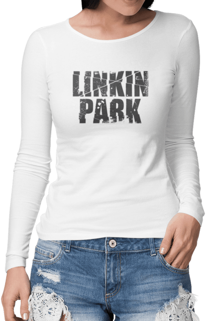 Жіночий лонгслів з принтом "Лінкін Парк". Linkin park, rock, альтернативний метал, альтернативний рок, альтернативный рок, лінкін парк, музика, ню метал, реп метал, рок, рок група. KRUTO.  Магазин популярних футболок
