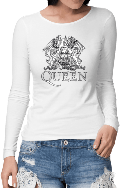 Жіночий лонгслів з принтом "Queen". Queen, група, музика, рок. futbolka.stylus.ua