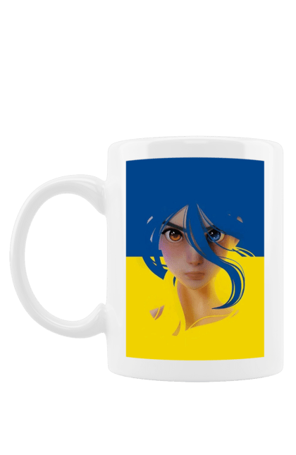Чашка з принтом "Патріот". Девушка, свобода, символика, украинка, флаг. futbolka.stylus.ua
