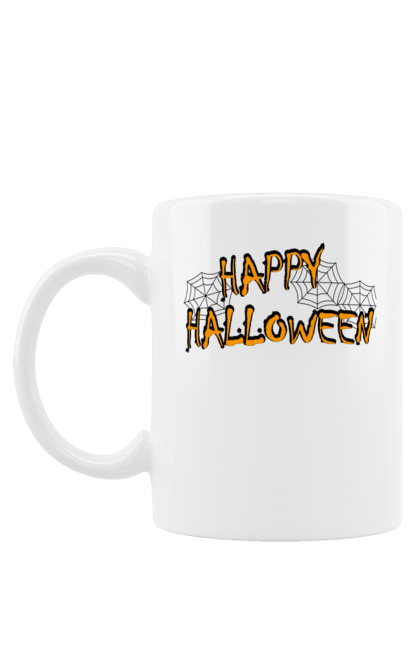 Чашка з принтом "Веселого хеллоуина паутина". Вечеринка, день всех святых, паутина, праздник, хеллоуин. CustomPrint.market