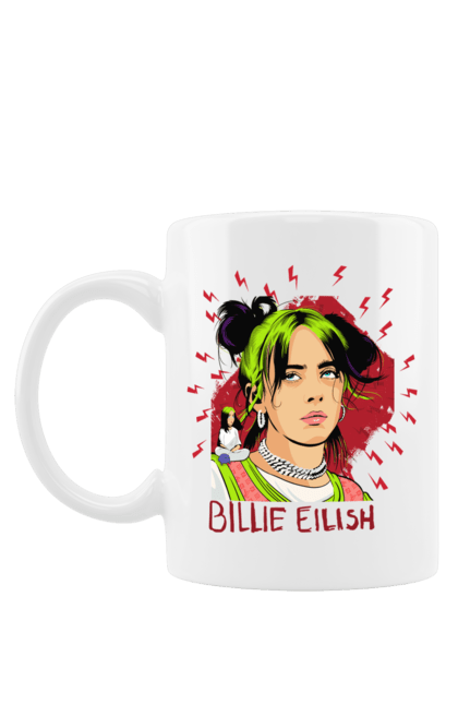 Чашка з принтом "Біллі Айліш". Біллі айліш, логотип біллі айліш, принт біллі айліш, співачка біллі айліш. 2070702