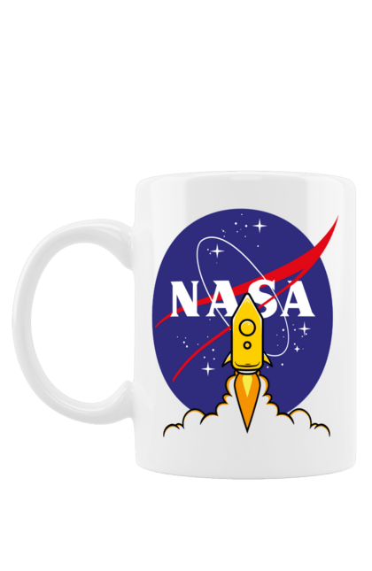 Чашка з принтом "NASA". Авіація, астронавтика, дослідження, космічний, космонавтика, космос, наука, повітроплавання, політ, ракета, сша, технології. futbolka.stylus.ua