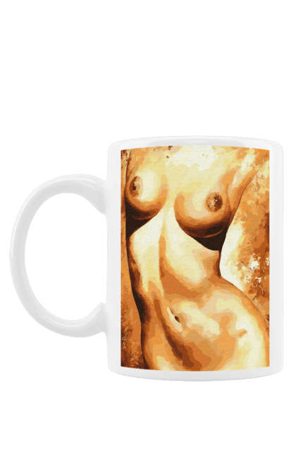 Чашка з принтом "Краса тіла". Вигини жіночого тіла, грація тіла, груди, жіноче тіло, жіночі груди, краса тіла. 2070702