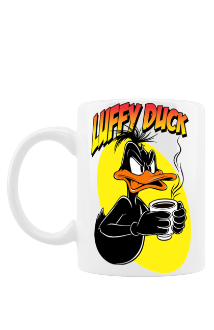 Чашка с принтом Даффи Дак. Daffy duck, looney tunes, merrie melodies, warner brothers, даффи дак, мультфильм, персонаж, утка, утка даффи. 2070702