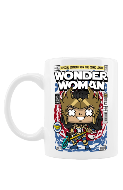 Чашка з принтом "Wonder Woman". Womder, герой, жінка, комікси, комікси dc, чудова жінка. Funkotee