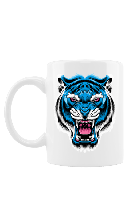 Чашка з принтом "Блакитний тигр". Блакитний тигр, голова тигра, тварини, тигр. futbolka.stylus.ua