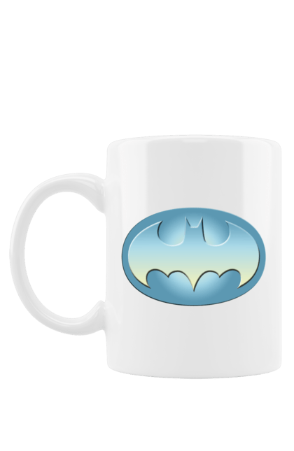 Чашка з принтом "Бетмен жовто блакитний". Бетмен, бетмен логотип, символ україни, україна. CustomPrint.market