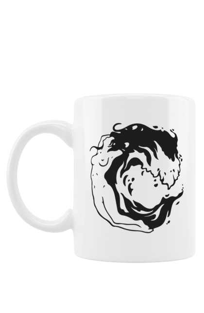 Mug with prints Girl wave. Girl, sea, wave. 2070702