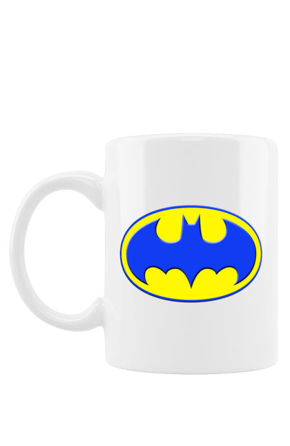 Чашка з принтом "Бетмен жовто блакитний логотип". Бетмен, бетмен логотип, україна. CustomPrint.market