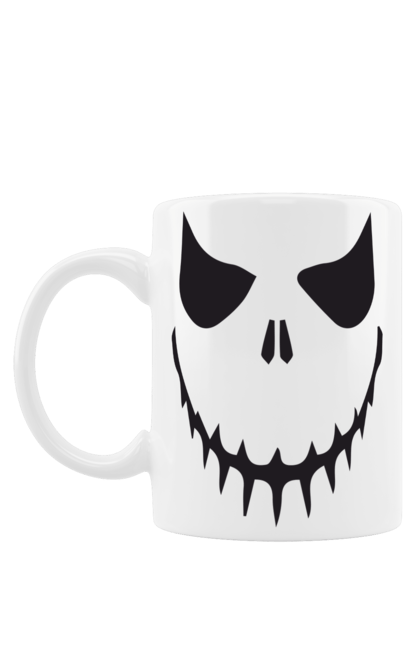 Mug with prints Halloween pumpkin face. Costume, halloween, holiday, october, october 31, pumpkin, scary, sweets, trick or treat. 2070702