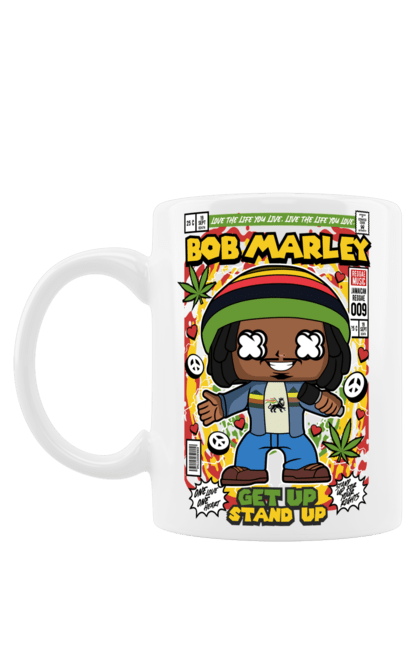 Чашка з принтом "Bob Marley". 420, боб, боб марлі, бур`ян, джаз, марлі, музика, реггі, хіпі. Funkotee