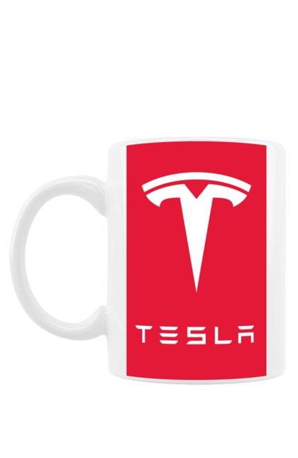 Чашка з принтом "Tesla". Авто, бренд, ілон маск, логотип, тесла. CustomPrint.market