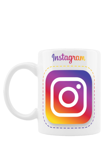 Чашка з принтом "Інстаграм". Instagram, instagram logo, instagram логотип, инстаграм, инстаграм логотип, инстаграмм, інстаграм, соц сети. CustomPrint.market