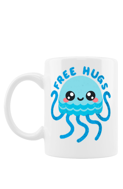 Чашка з принтом "Восьминіжки обіймашки". Безкоштовні обіймашки, дітям, для дітей, обіймашки, осминог, осьминіг. 2070702