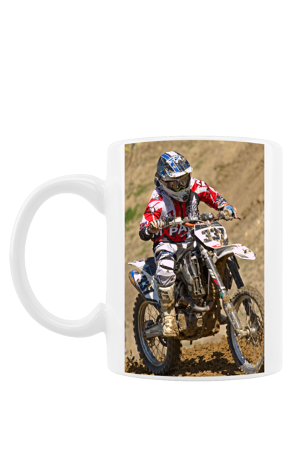 Чашка з принтом "МОТОГОНЩИК". Мото, мотогонщик, мотоцикл, спорт, спортсмен. 2070702