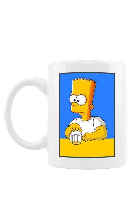 Чашка з принтом "Барт любитель пива". Барт, барт сімпсон, мультперсонажі, мультфільми, сімпсони, український прапор. 2070702