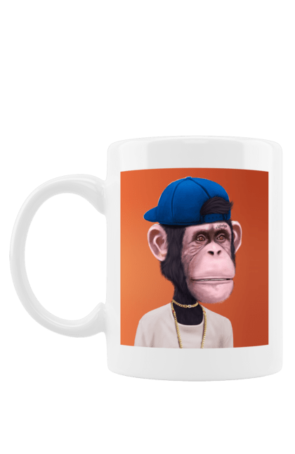 Чашка з принтом "Мавпочка 6". Nft, персонаж, принти, ручне малювання, футболки. CustomPrint.market
