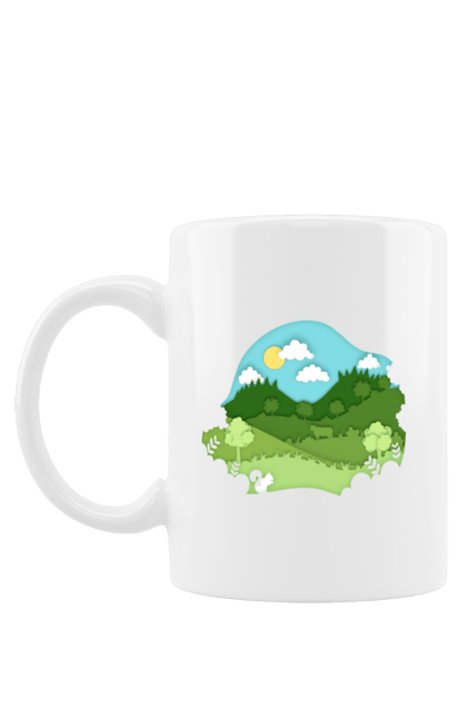 Чашка з принтом "Природні простори". Ліс, небо, поле, природа, тварини. futbolka.stylus.ua