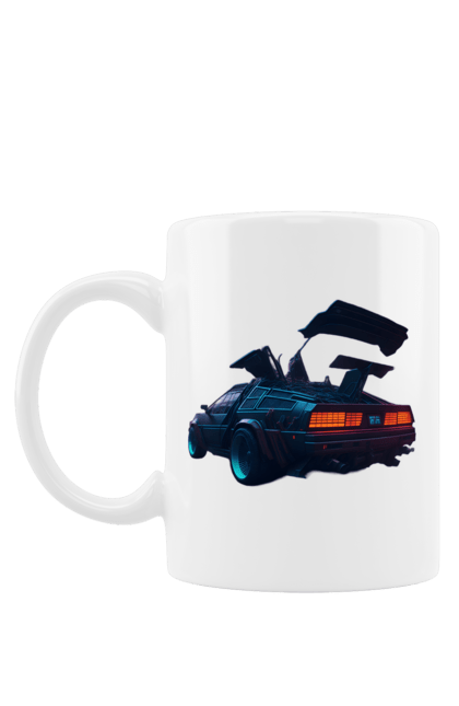 Чашка з принтом "DeLorean назад у майбутнє". Автомобіль, делореан, з фільму. 2070702