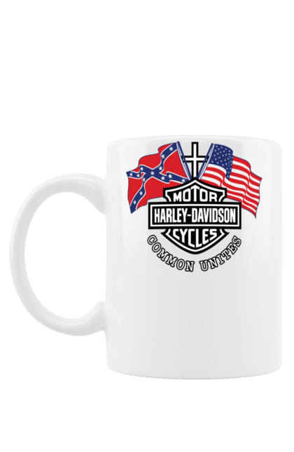Чашка з принтом "Харлей Девідсон. Спільне єднає". Америка, байк, бренд, знак, історія, класика, культ, легенда, лого, мотоцикл, сша, традиція, харлей девідсон. CustomPrint.market