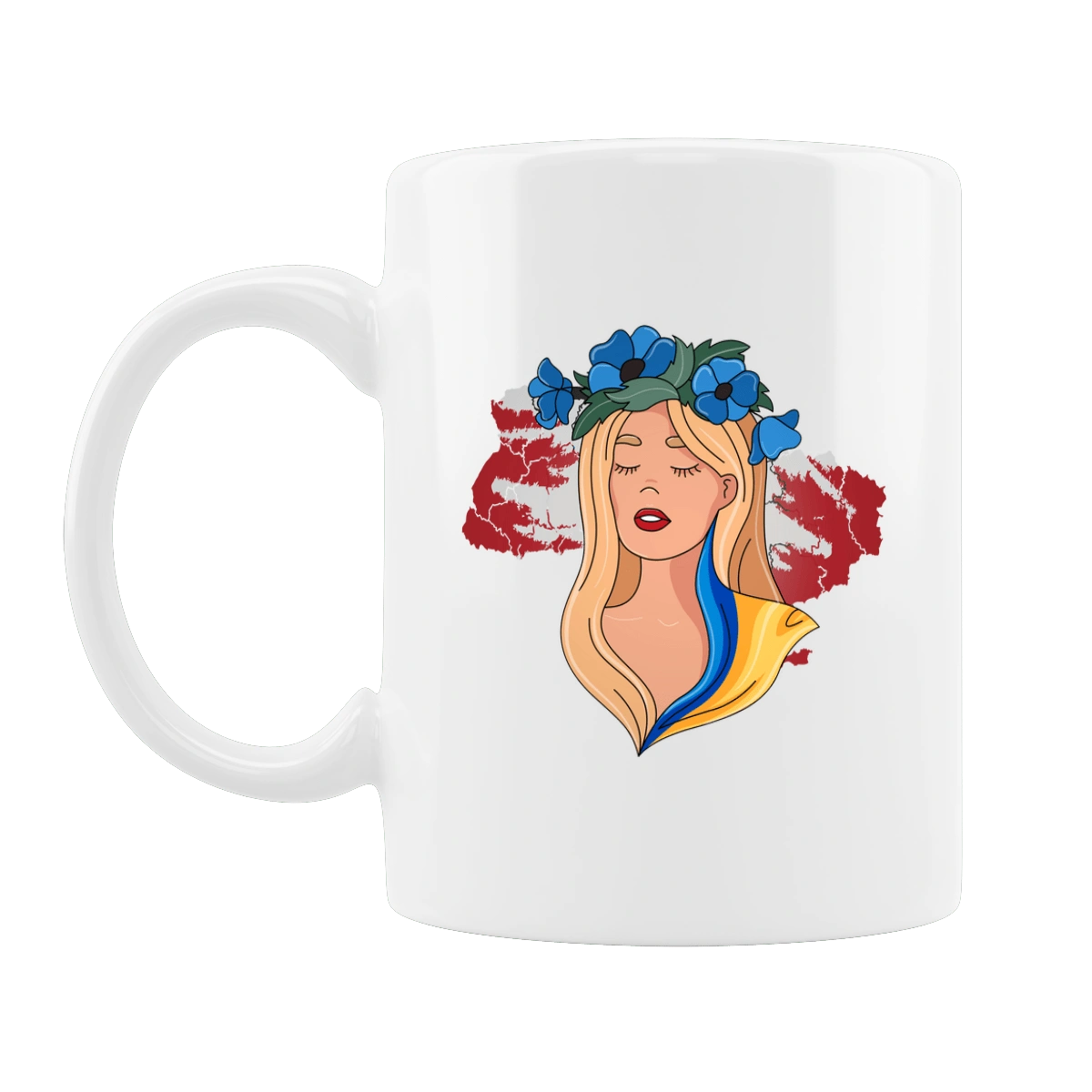 Girl on the map of Ukraine