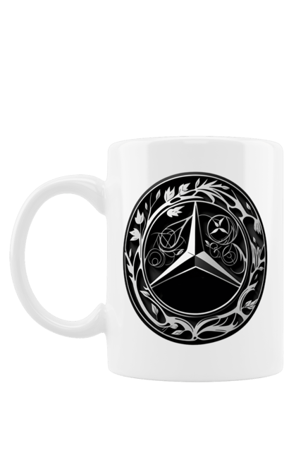 Mug with prints Mercedes Benz Logo Art. Avto, cars, mercedes, mercedes-benz, mercedes-benz logo. 2070702