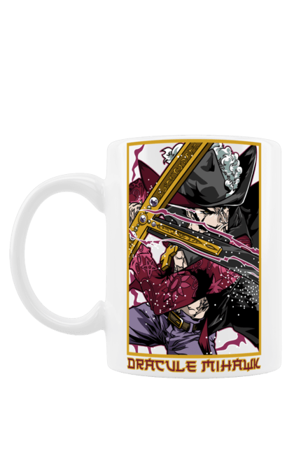 Mug with prints One Piece Dracule Mihawk. Anime, dracule mihawk, manga, mihawk, one piece, straw hat pirates. 2070702