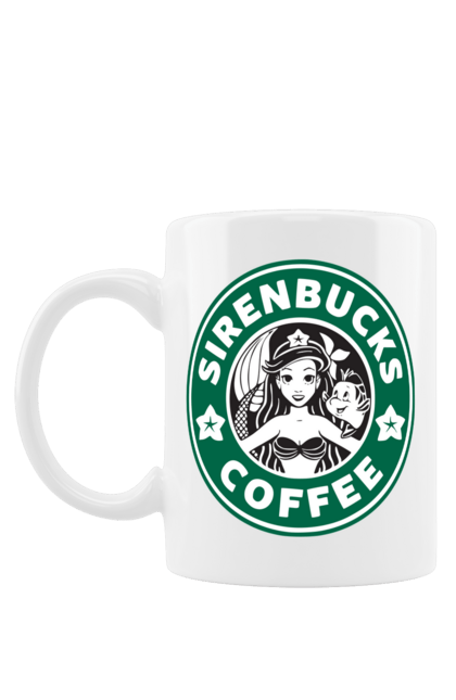 Чашка з принтом "Starbucks Русалонька". Дісней, кава, логотип, русалонька, старбакс. CustomPrint.market