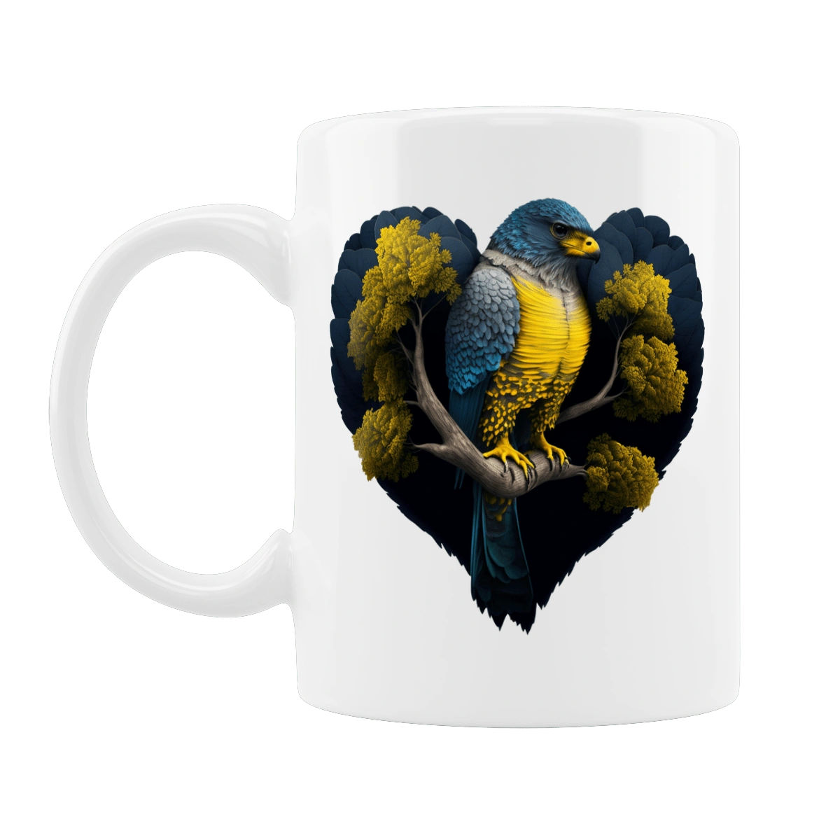 Blue and yellow falcon