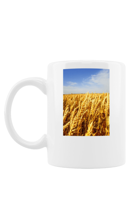 Чашка з принтом "Україна". Голубизна, красота, небо, поле, природа, пшеница. 2070702