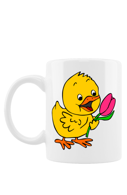 Чашка з принтом "Курча З Тюльпаном". Курча, тюльпан. 2070702