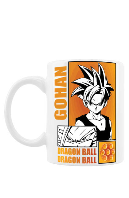 Чашка с принтом Жемчуг дракона Гохан. Anime, dragon ball, goku, manga, аниме, гоку, гохан, жемчуг дракона, манга. 2070702