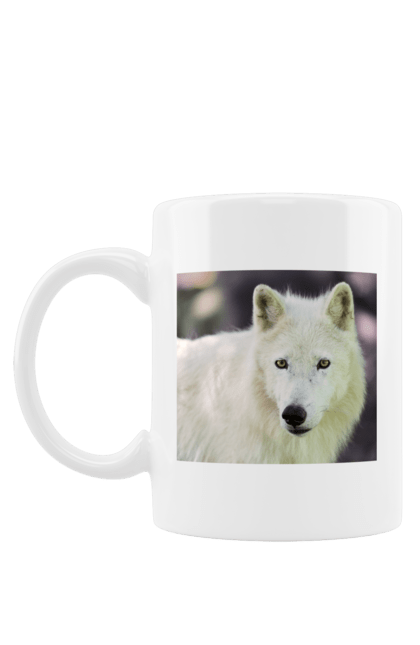 Чашка з принтом "Волк". White, wolf, білий, волк, ліс. CustomPrint.market